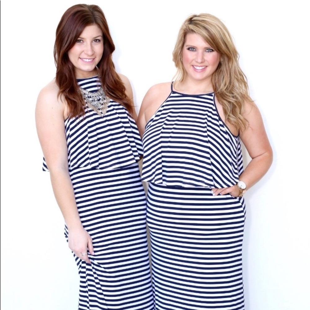 •SOLD• Navy & white striped maxi. NWT